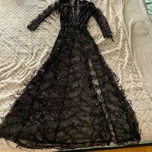 Long Sequin Black Dress